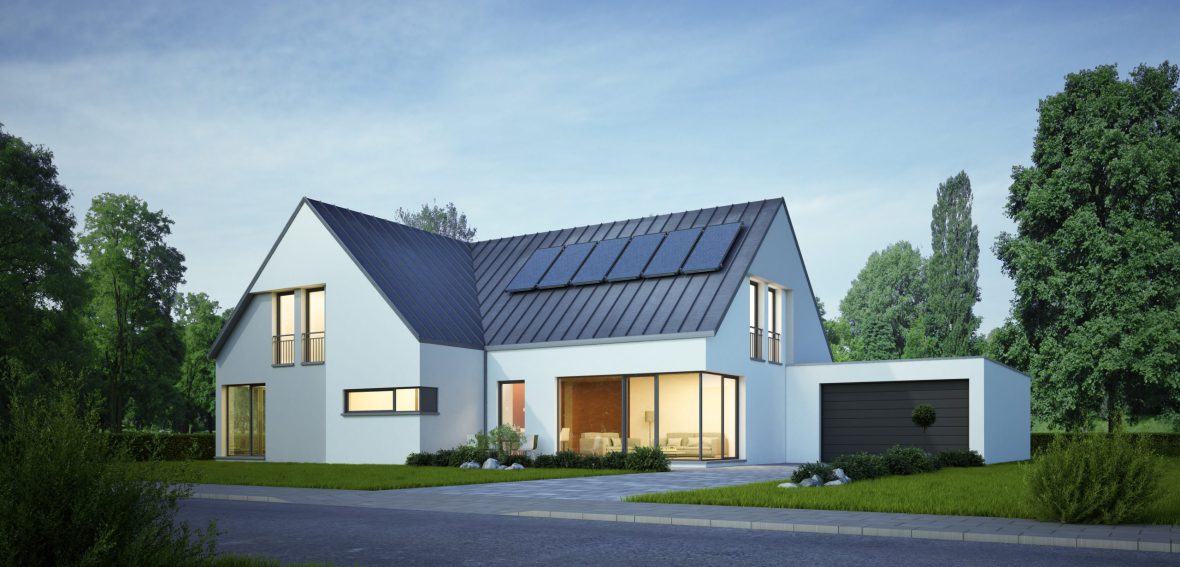 Winkelhaus Zinkdach Abend